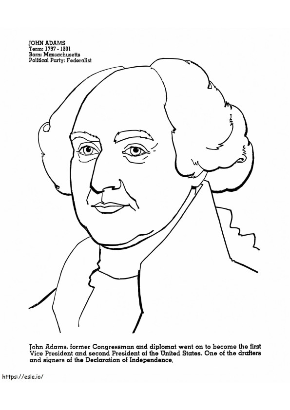 Coloriage Président imprimable John Adams à imprimer dessin