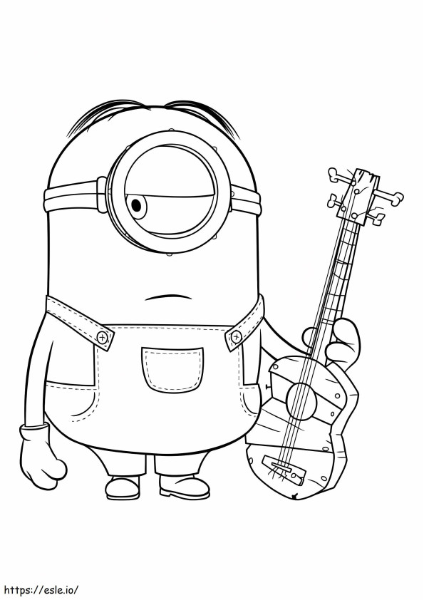 Minion With Guitar coloring page