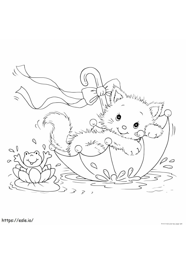 Realistic Kitten coloring page