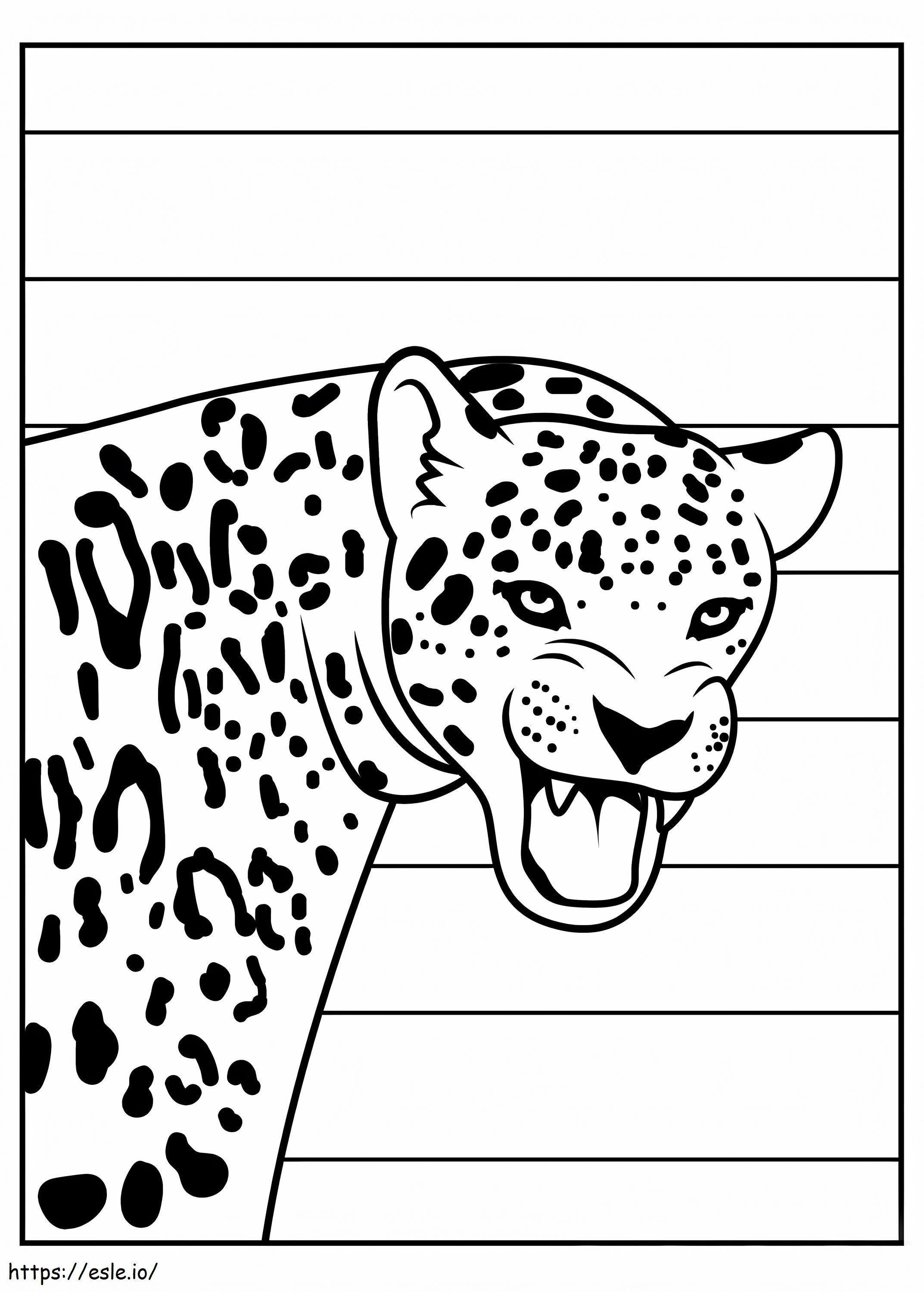 Coloriage Visage de Jaguar en colère à imprimer dessin
