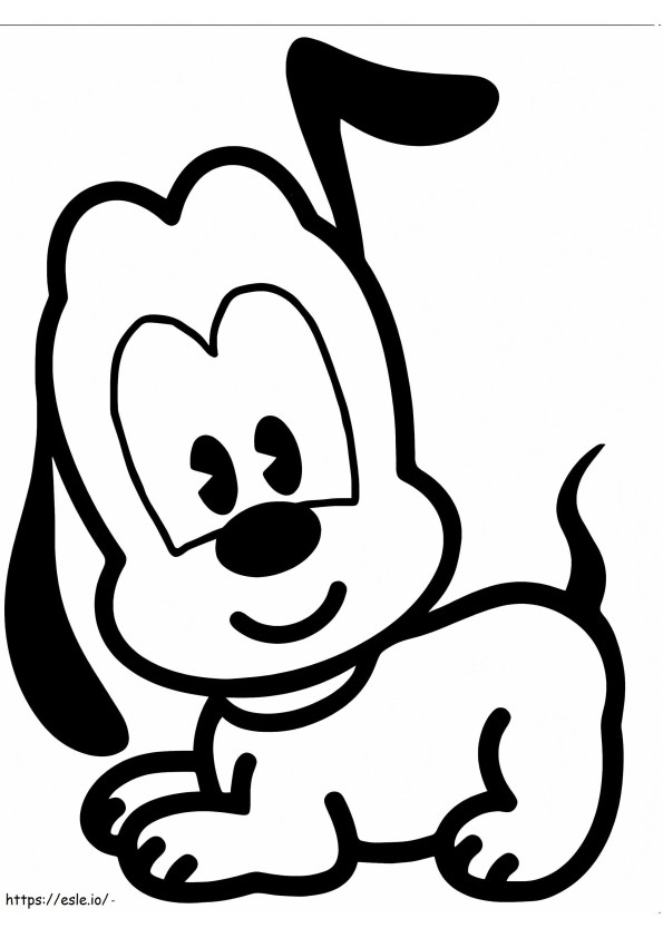Baby Pluto Disney Cuties värityskuva