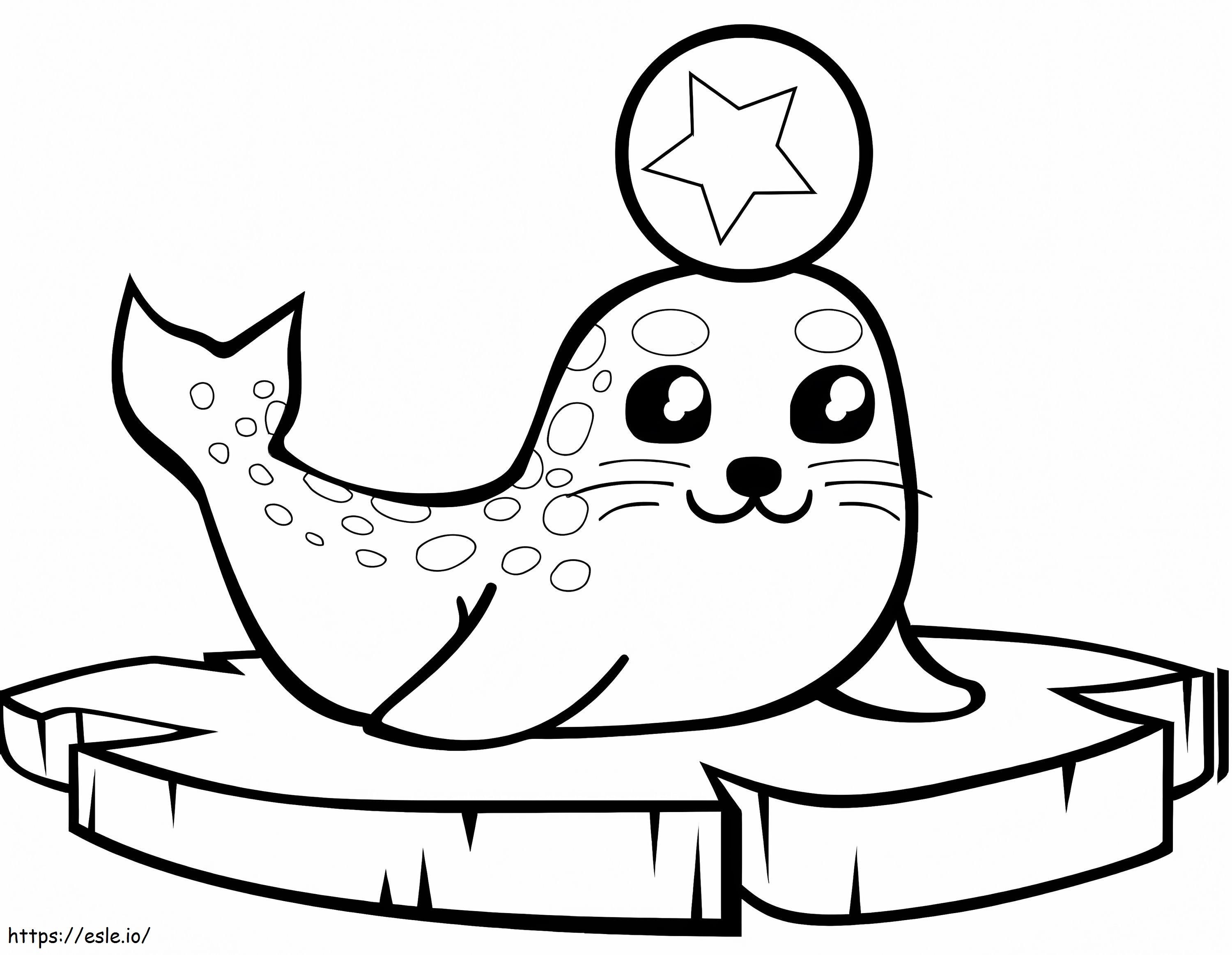 Baby Seal With A Ball coloring page