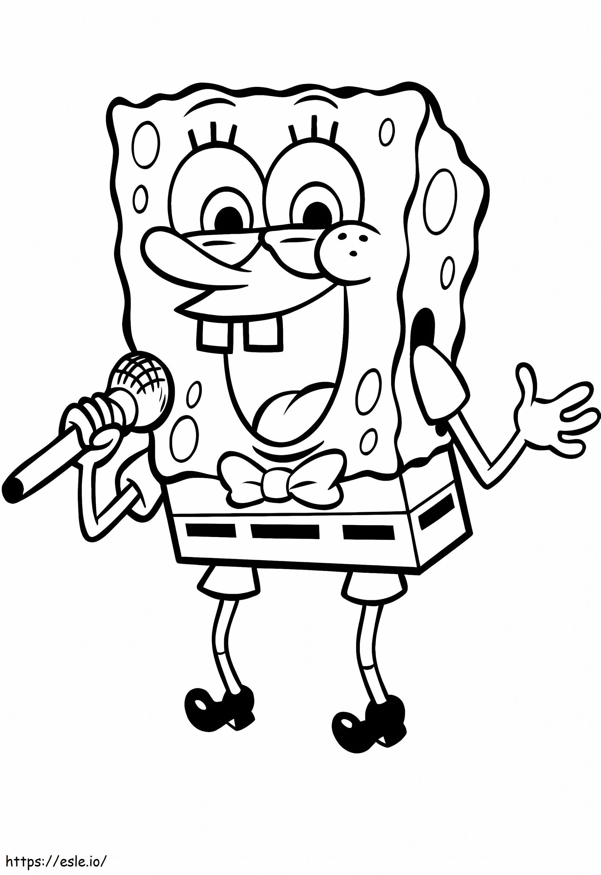 SpongeBob Bernyanyi Gambar Mewarnai