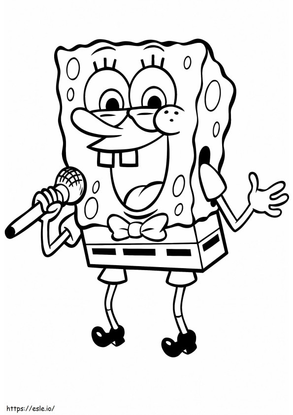 SpongeBob zingt kleurplaat