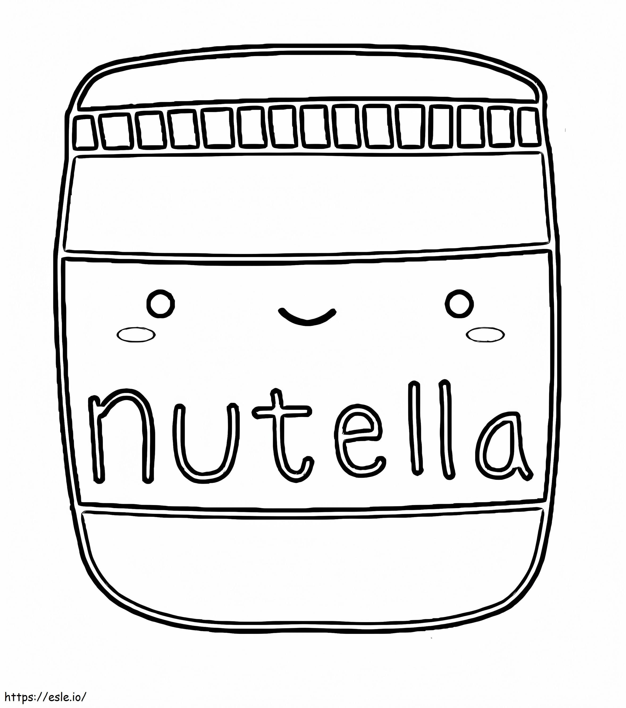Coloriage Nutella Kawaii à imprimer dessin