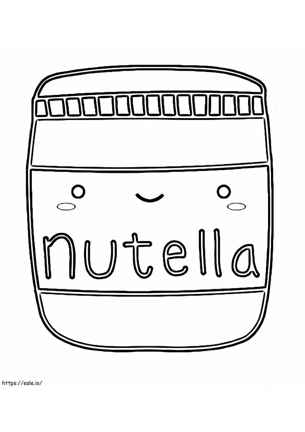 Kawaii Nutella coloring page