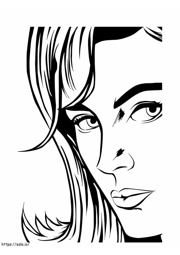 Lady Face Tumblr coloring page