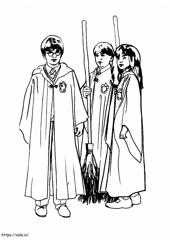 Harry Potter ja ystävät värityskuva