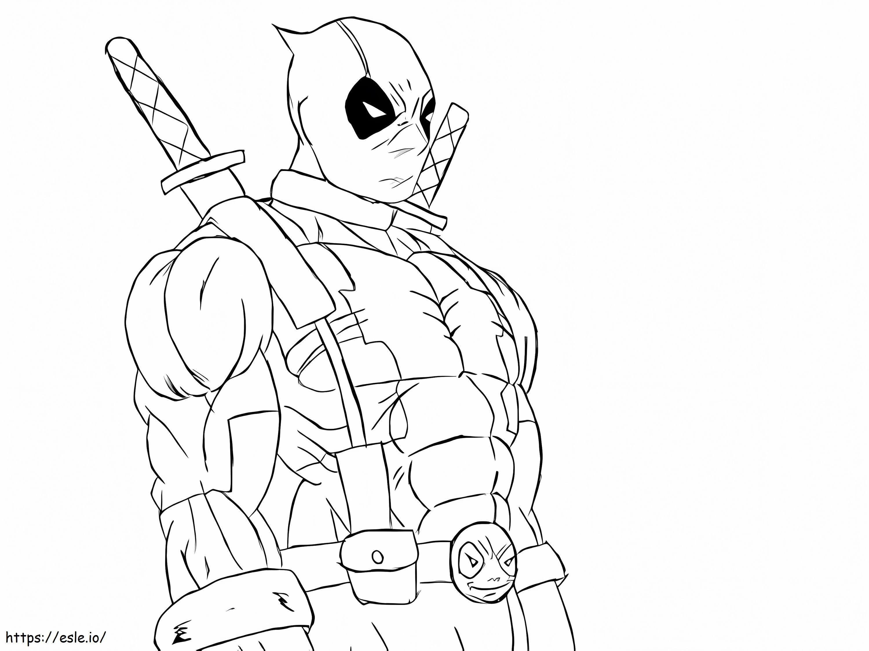 Deadpool Portrait Drawing coloring page
