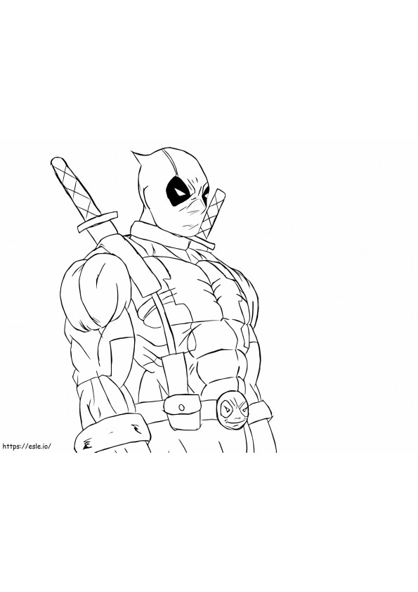 Desen portret Deadpool de colorat
