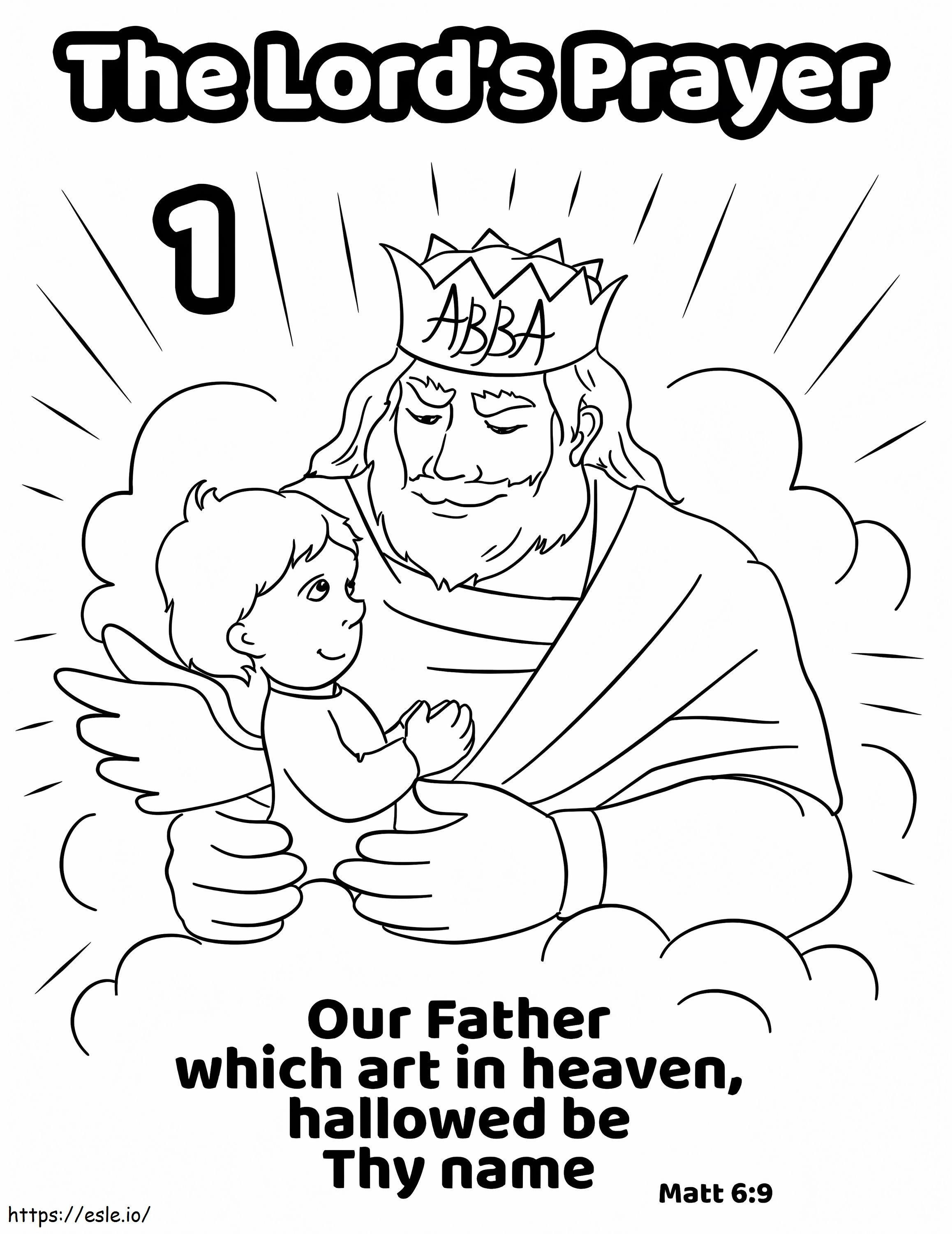 Het Onze Vader, les 1 kleurplaat kleurplaat