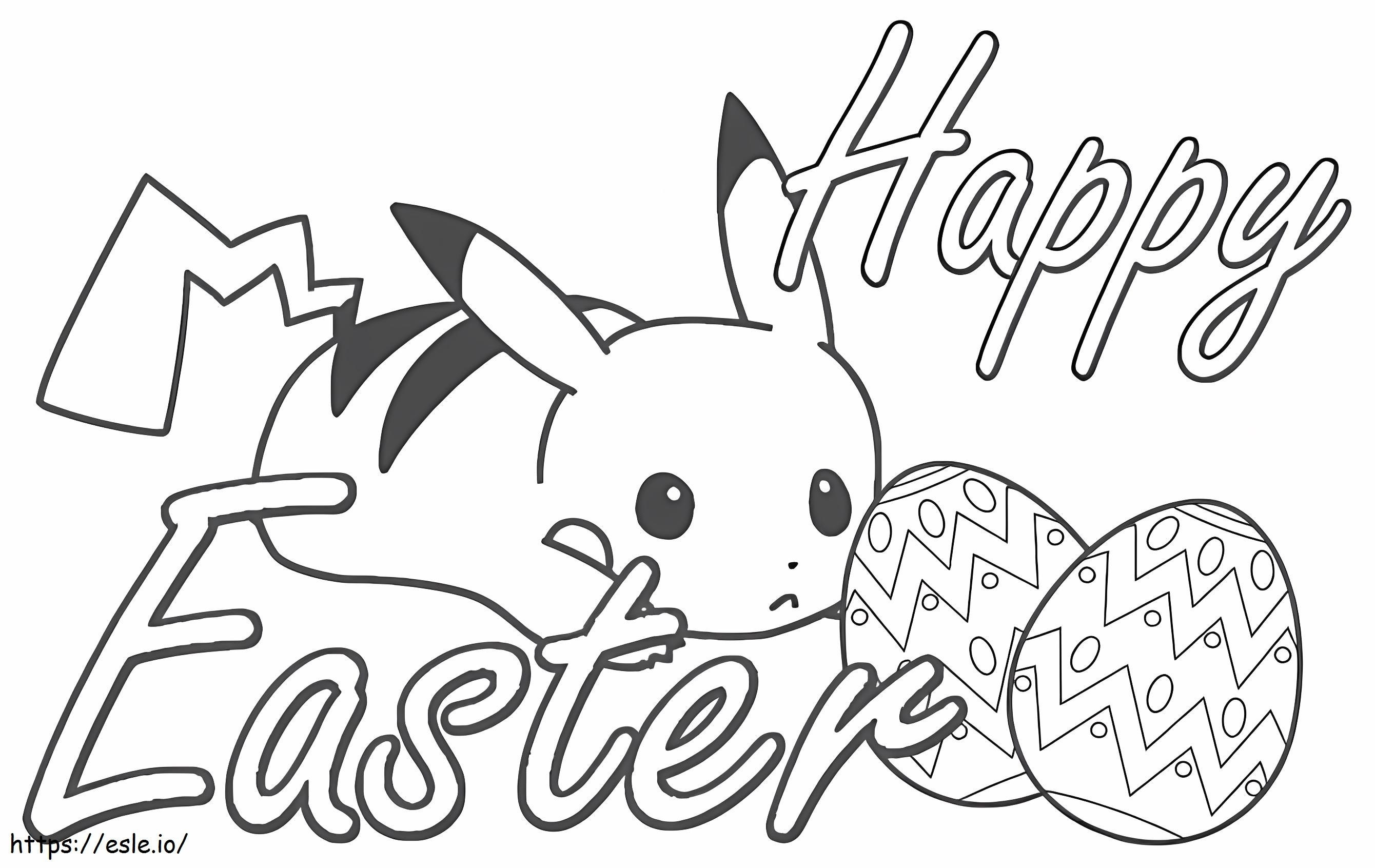 Pikachu e uovo di Pasqua da colorare