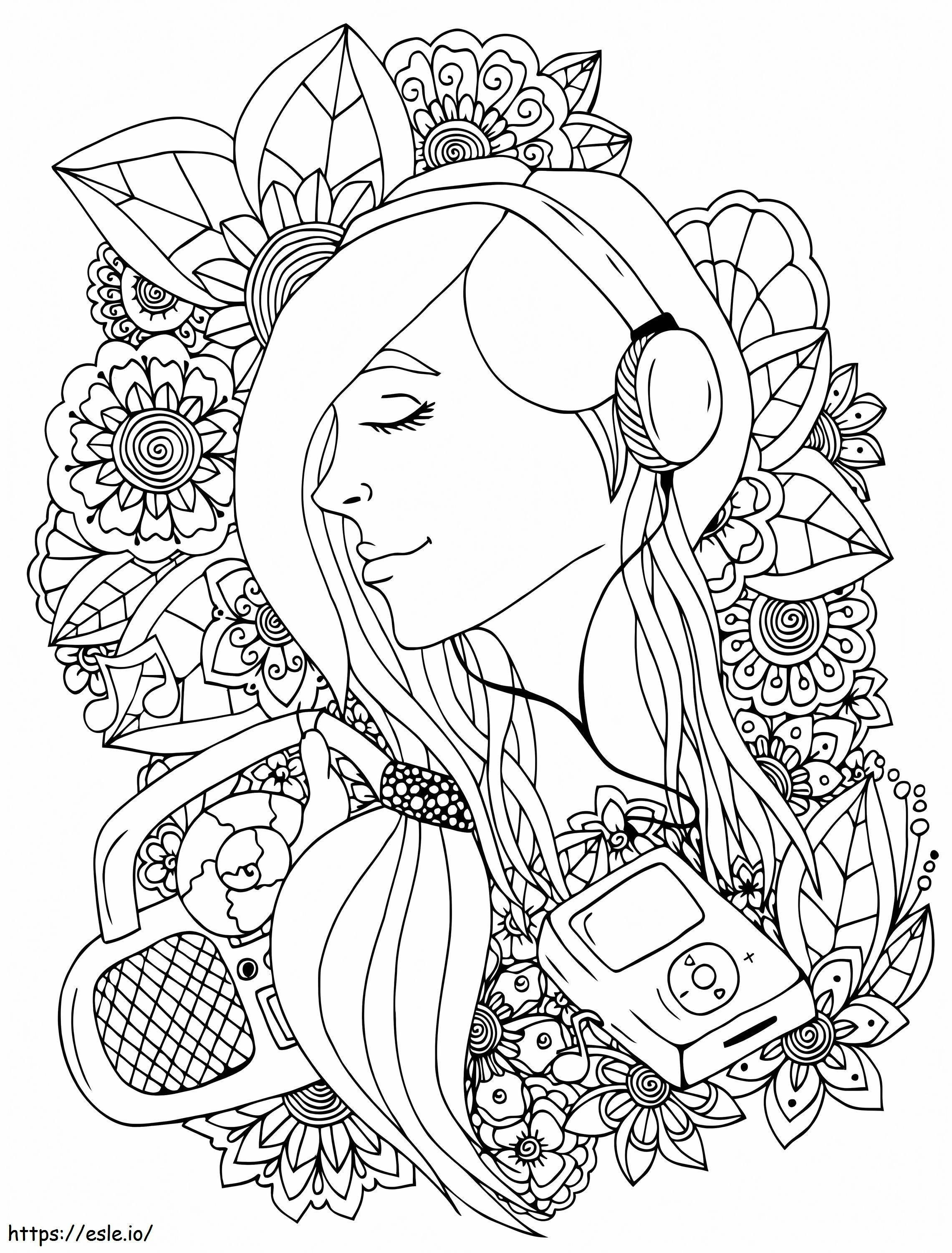 VSCO Girl Zentangle coloring page
