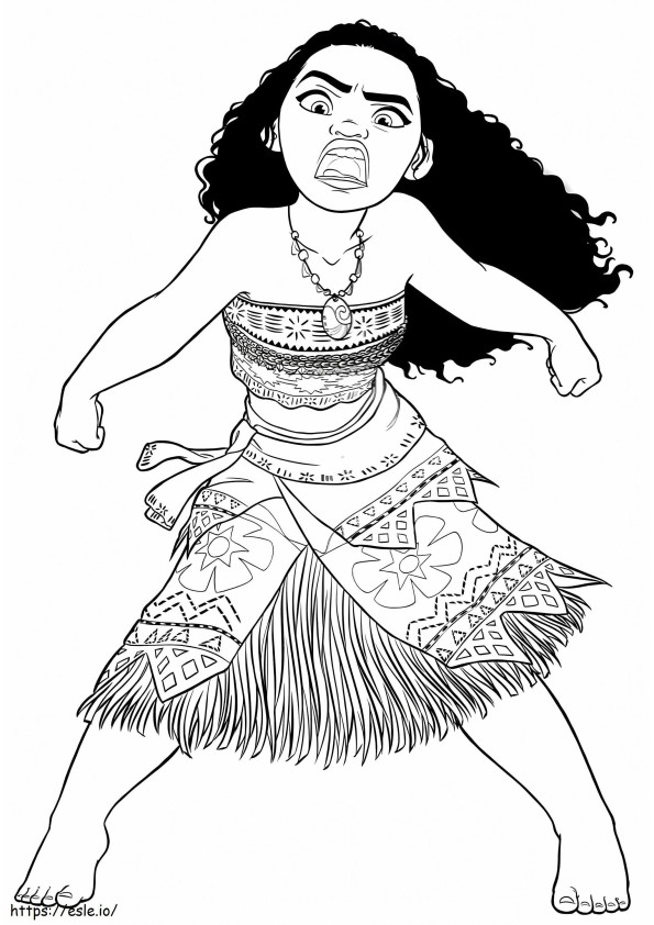 Funny Moana coloring page