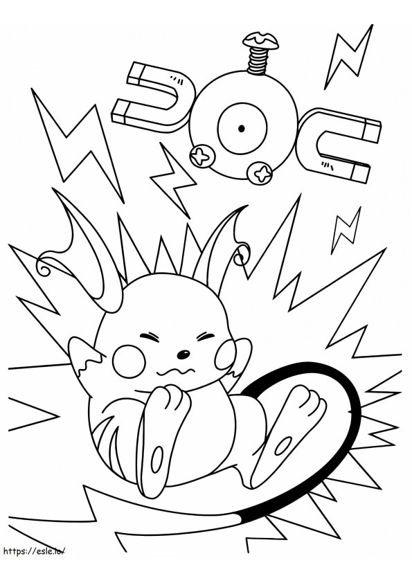 Funny Pokemon Raichu coloring page