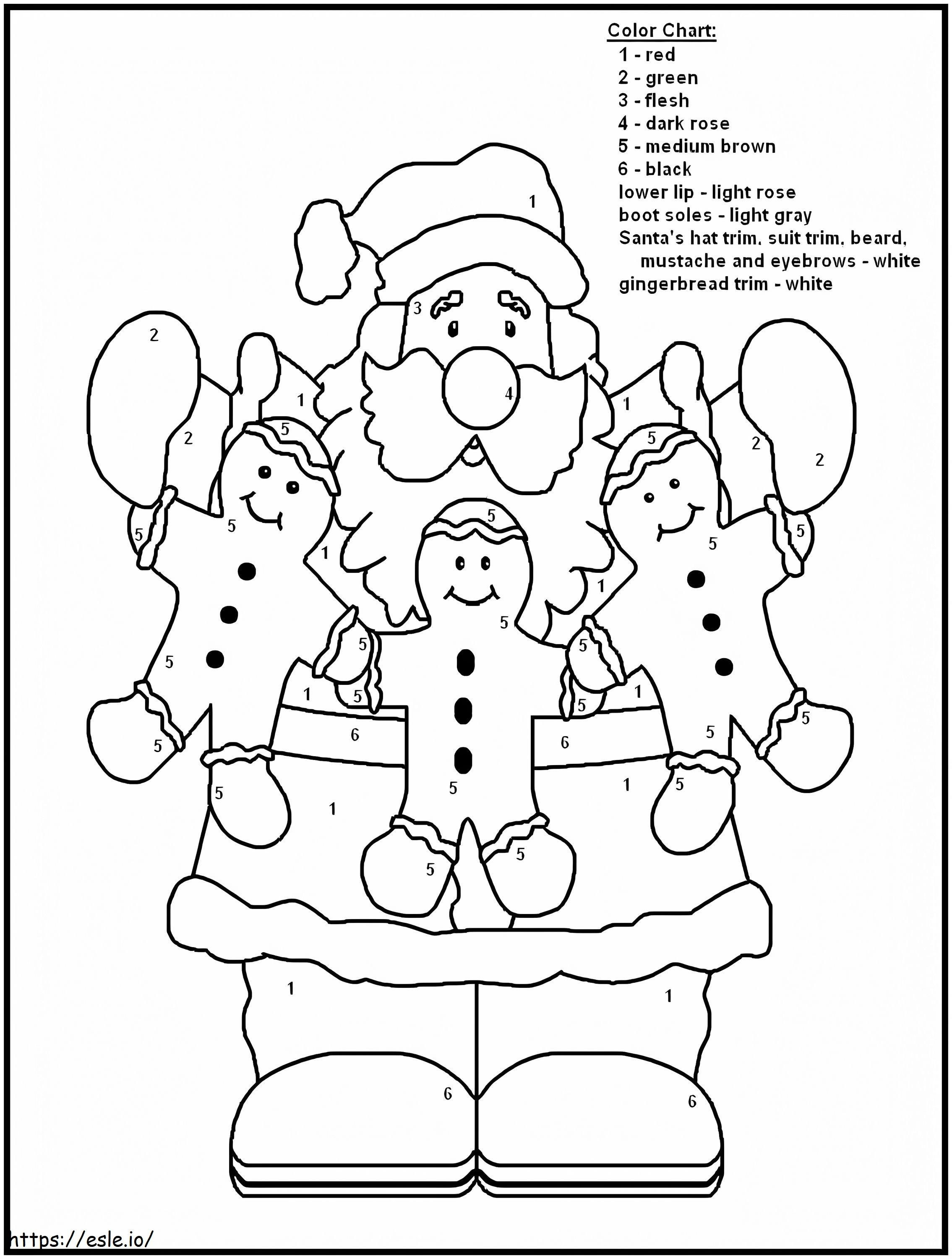 Funny Santa Color By Number coloring page