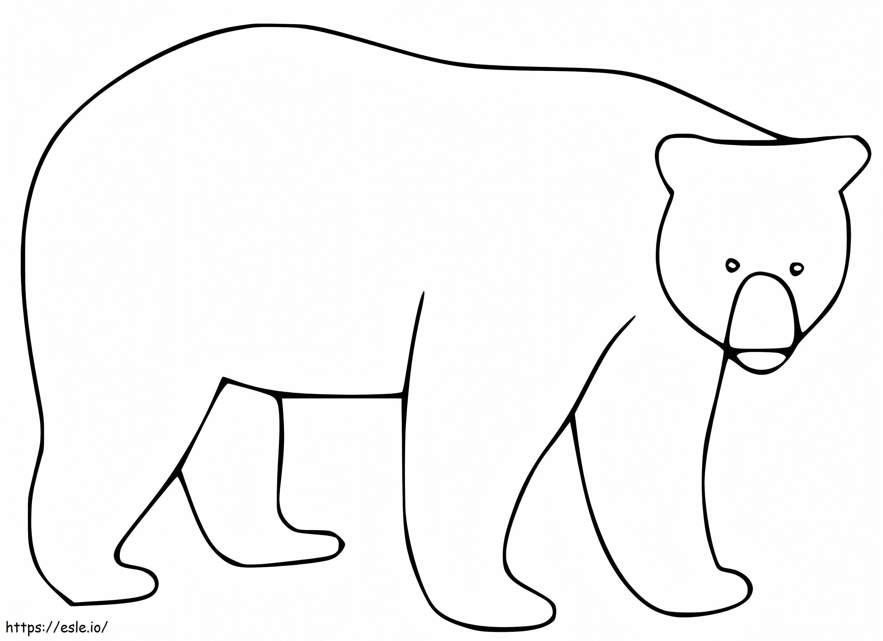 Beruang Hitam Sederhana Gambar Mewarnai