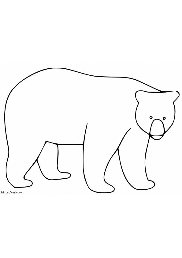 Yksinkertainen musta karhu värityskuva