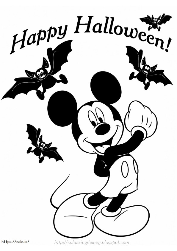 Mickey e morcegos para colorir