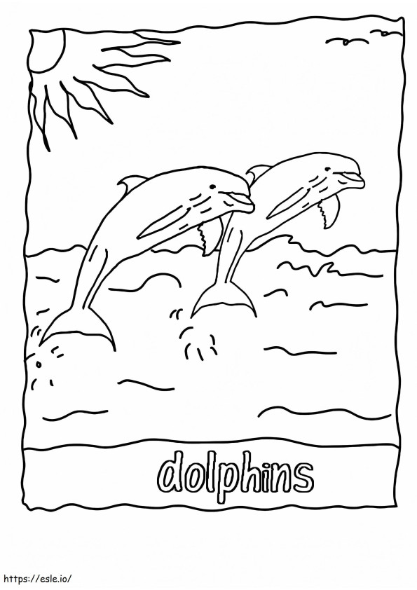 Coloriage Saut de dauphins à imprimer dessin