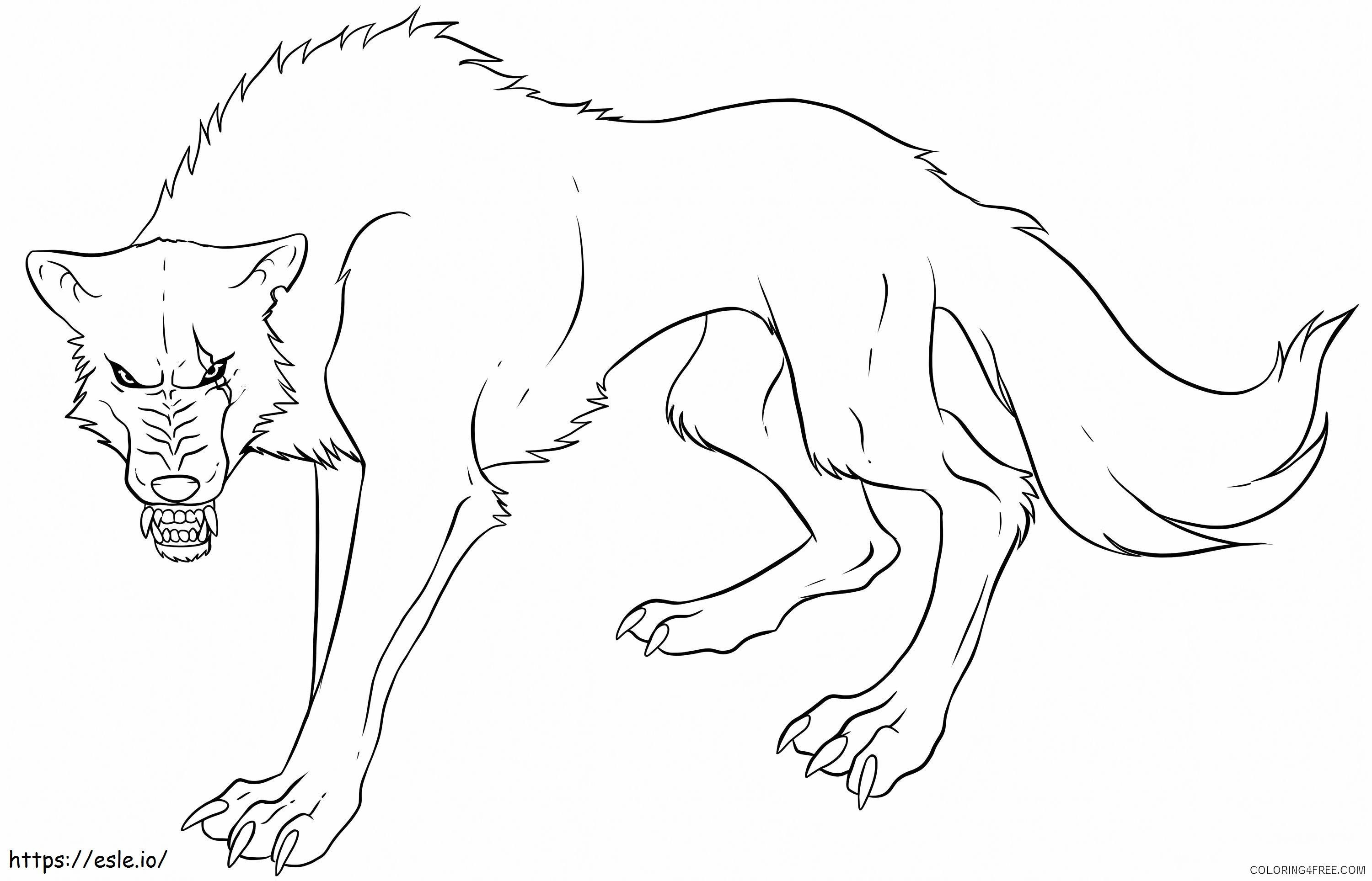 Raging Wolf coloring page