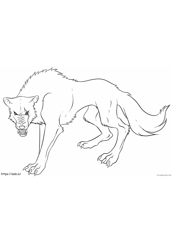 Lobo Furioso para colorir