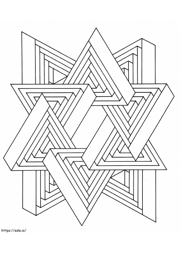 幾何学的な三角形 ぬりえ - 塗り絵
