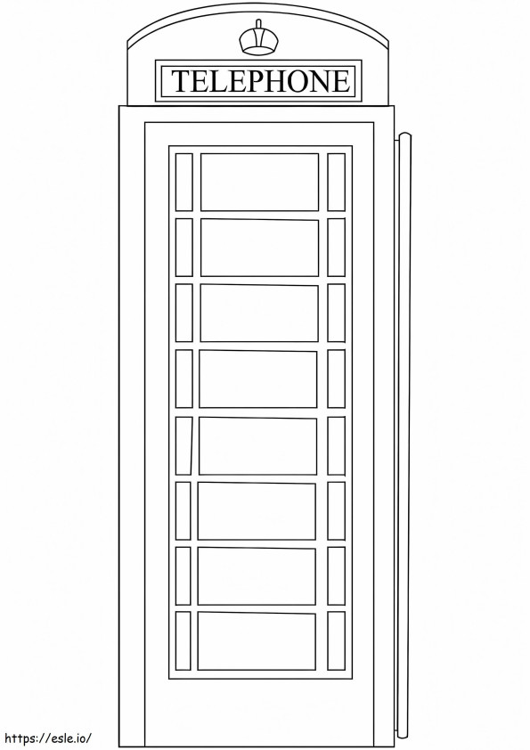 Red Telephone Booth coloring page