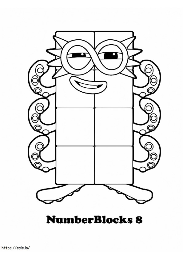 Number Blocks 8 coloring page