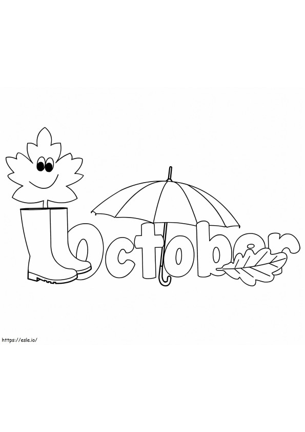 Beautiful October coloring page
