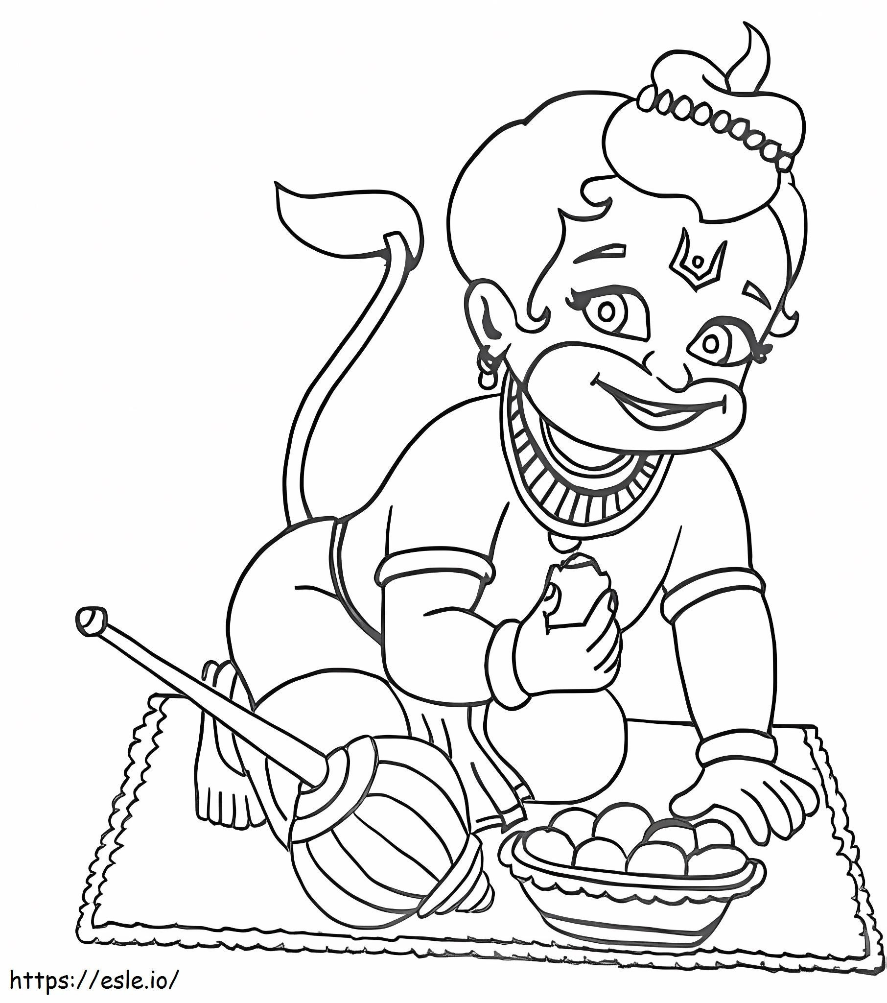 Hanuman Jayanti 7 värityskuva