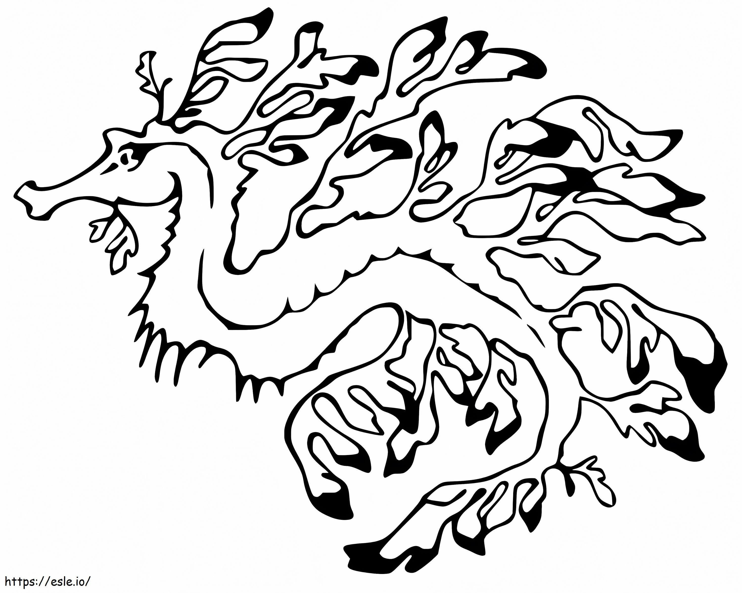 Dragón marino frondoso 2 para colorear
