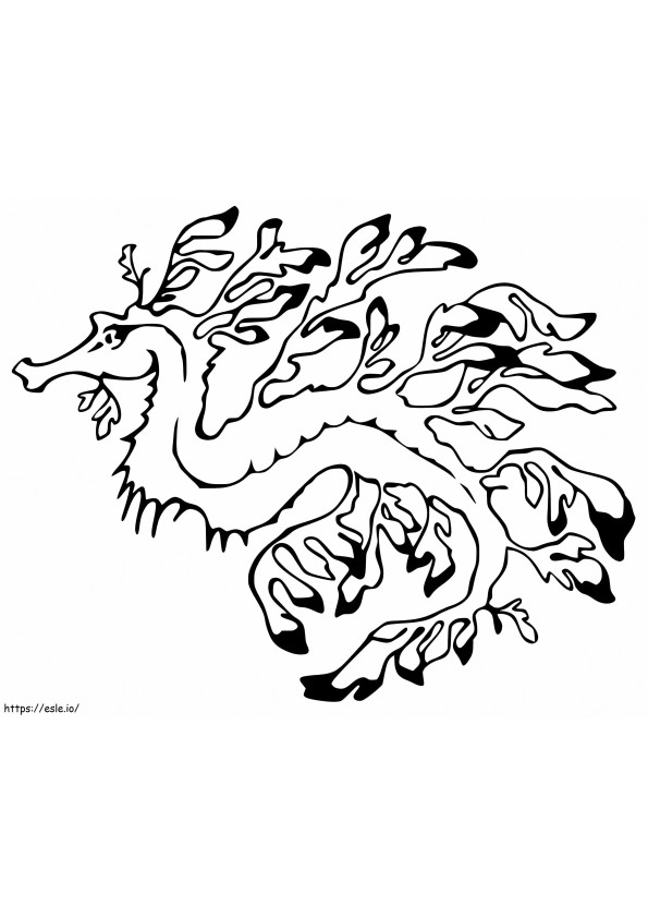 Coloriage Dragon de mer feuillu 2 à imprimer dessin