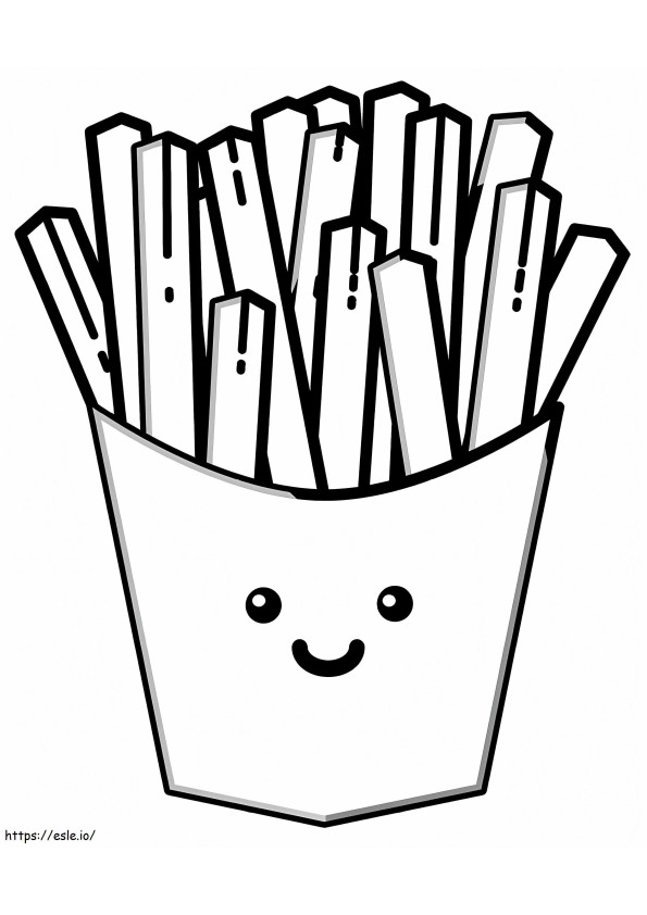 Cute French Fries coloring page