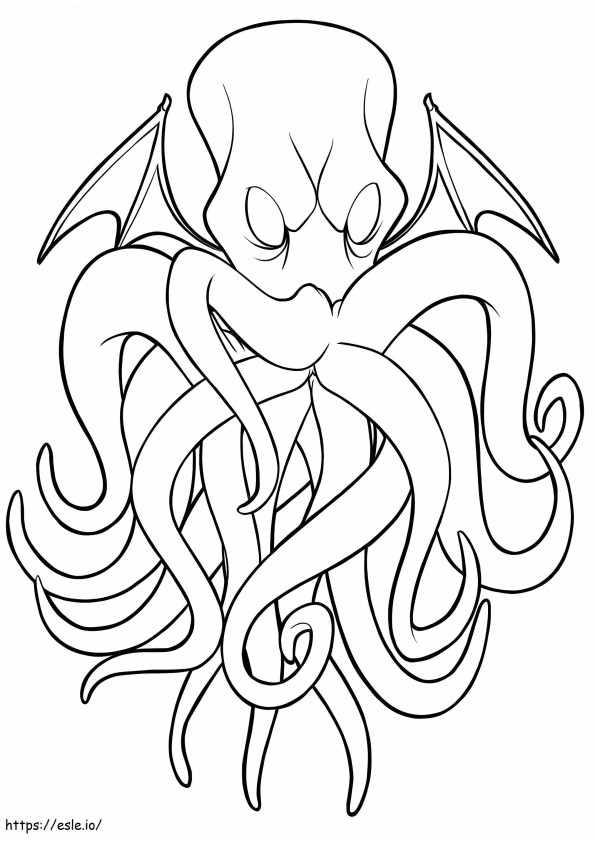 Scary Cthulhu coloring page