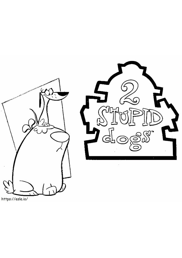 2 cães estúpidos para impressão gratuita para colorir