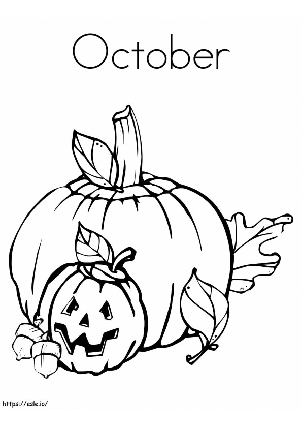 10月のかぼちゃ ぬりえ - 塗り絵