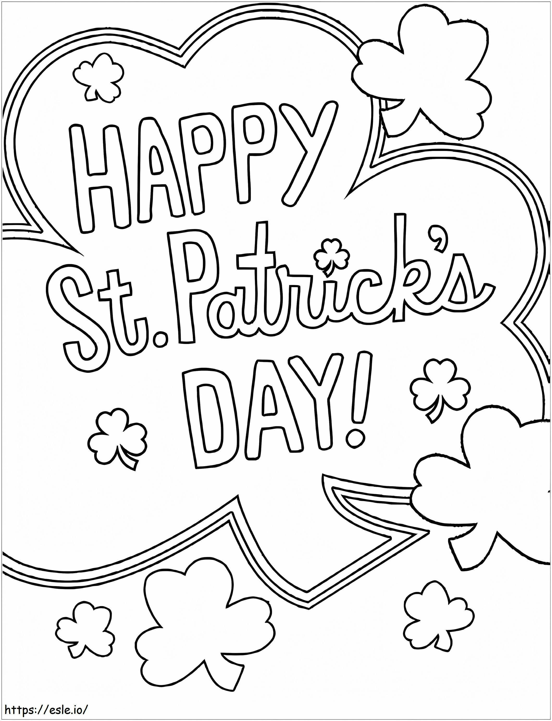 Happy Saint Patricks Day 4 coloring page
