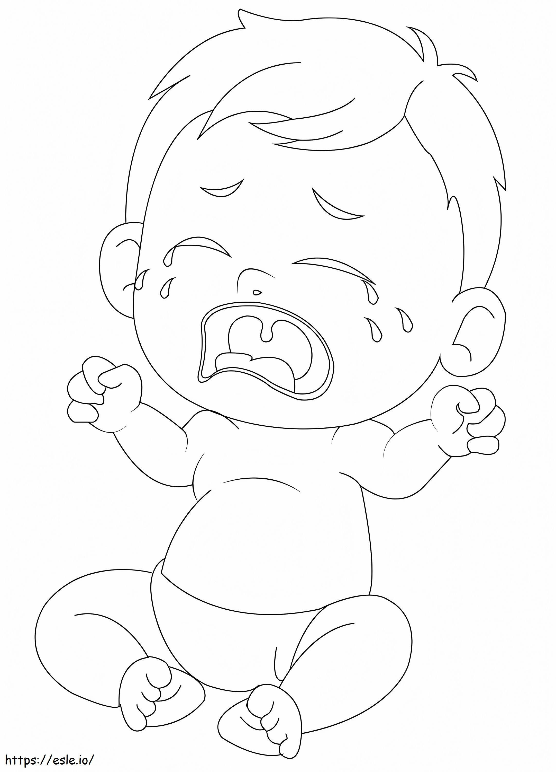 Baby Boy Is Crying coloring page