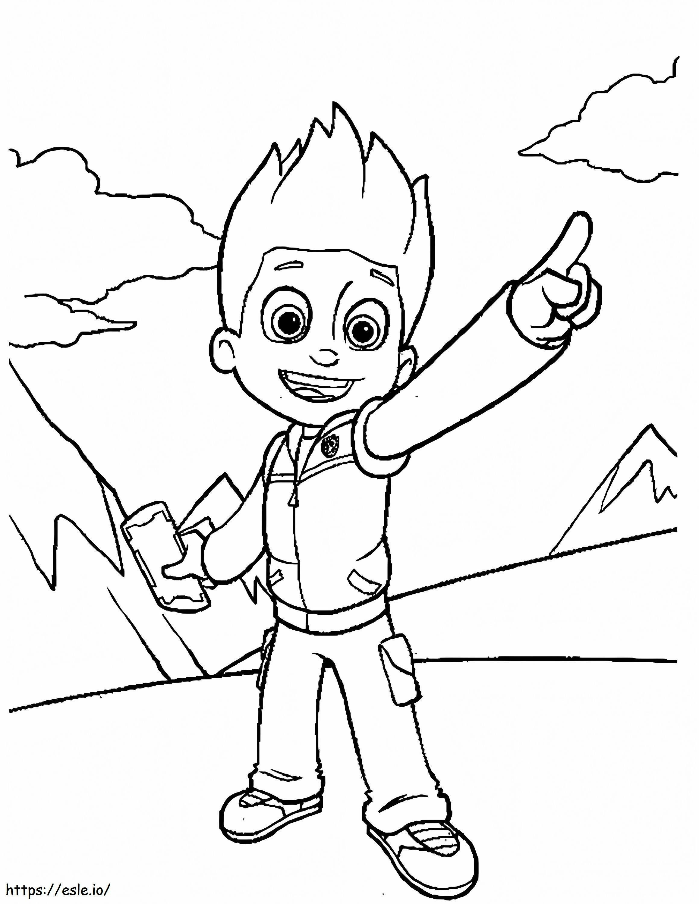 Cute Ryder Paw Patrol coloring page
