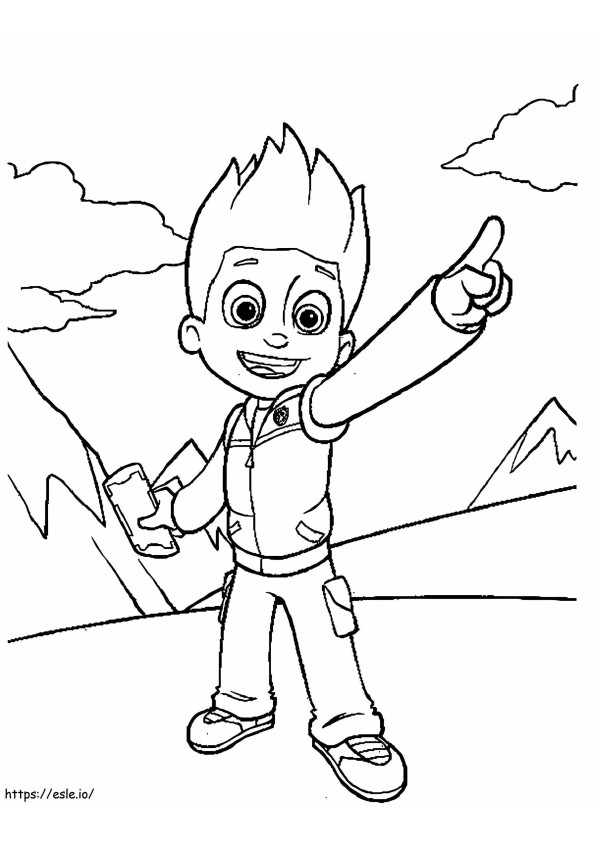 Cute Ryder Paw Patrol coloring page