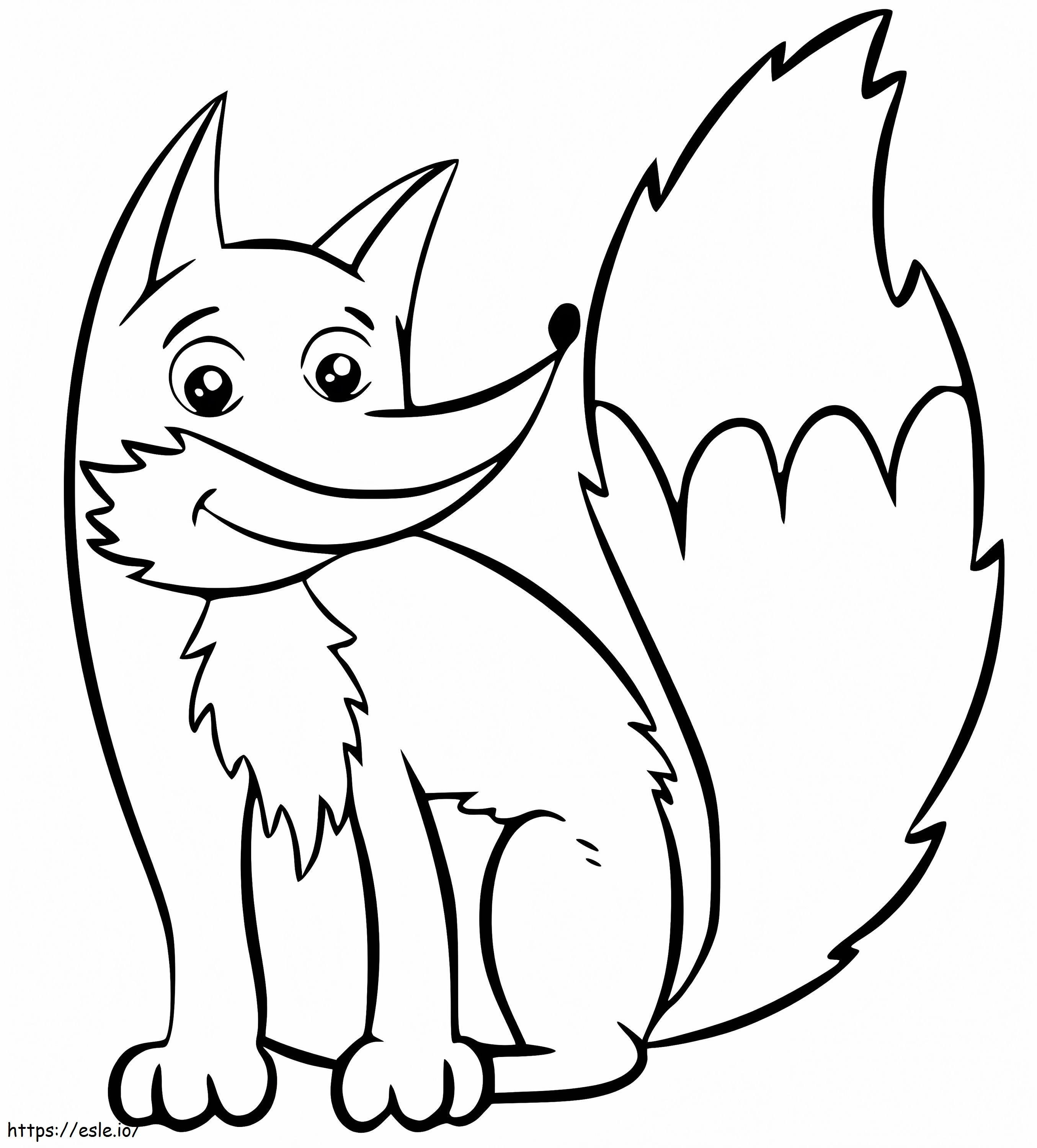 Happy Fox coloring page
