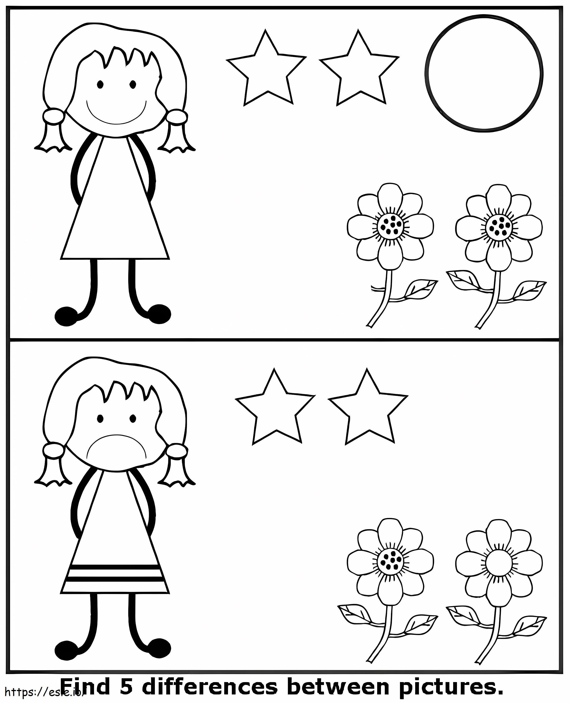 Free Printable Find 5 Differences coloring page
