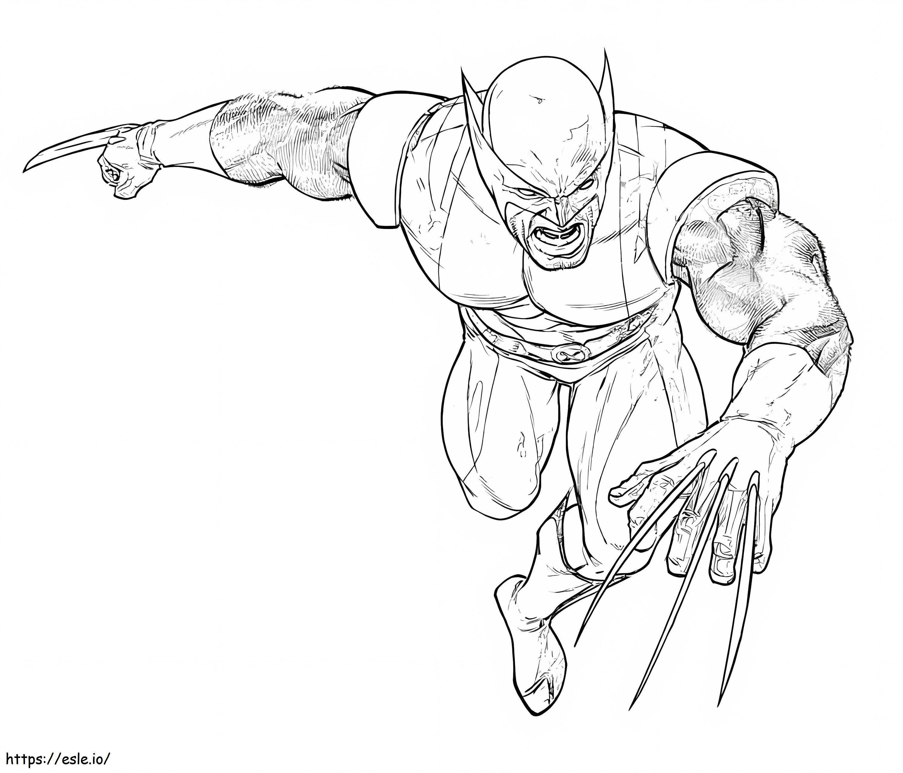 Coloriage Wolverine est très en colère à imprimer dessin