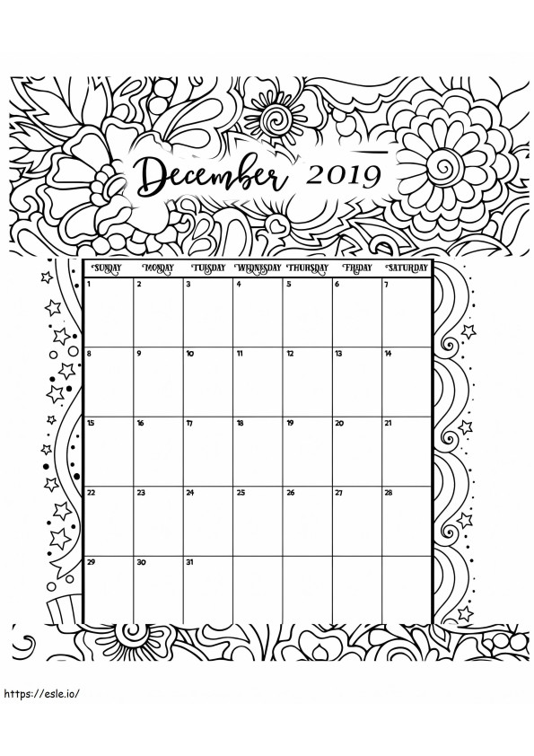 Calendário 1º de dezembro para colorir