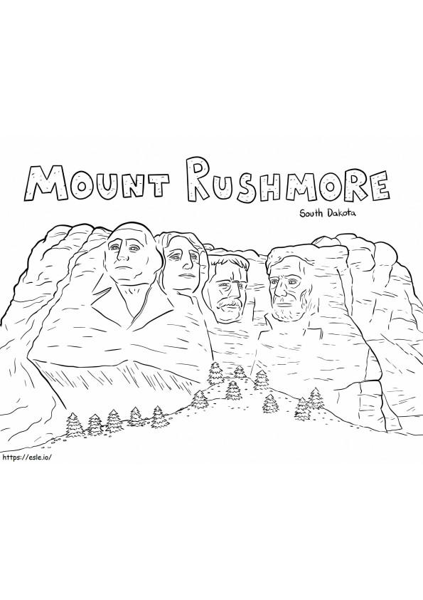 Cetak Gunung Rushmore Gambar Mewarnai
