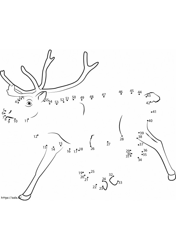 Reindeer Running Dot To Dots coloring page