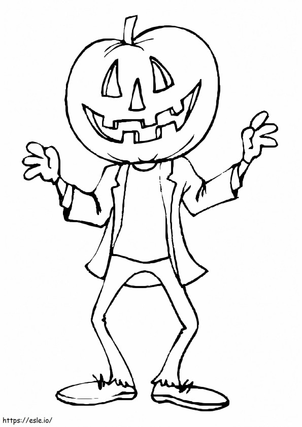Halloween Pumpkin Head coloring page
