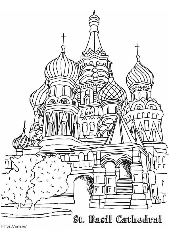 Pyhän Vasilin katedraali 11 värityskuva