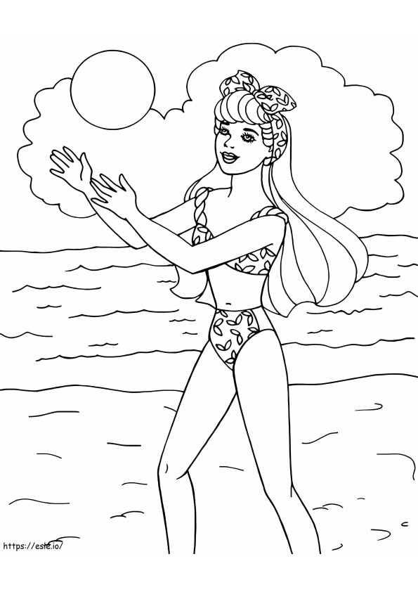 Barbie And A Ball coloring page